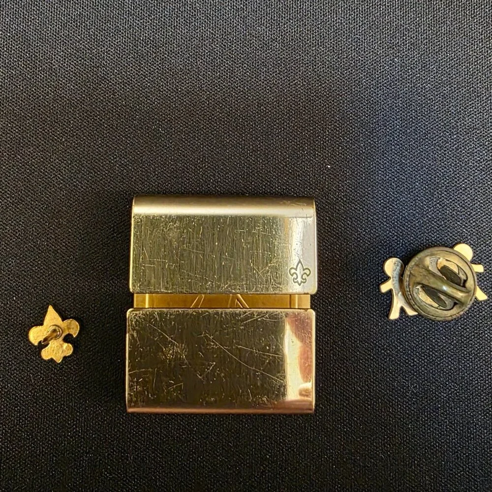 Lot Of Vintage Boy Scouts Pins And belt slide